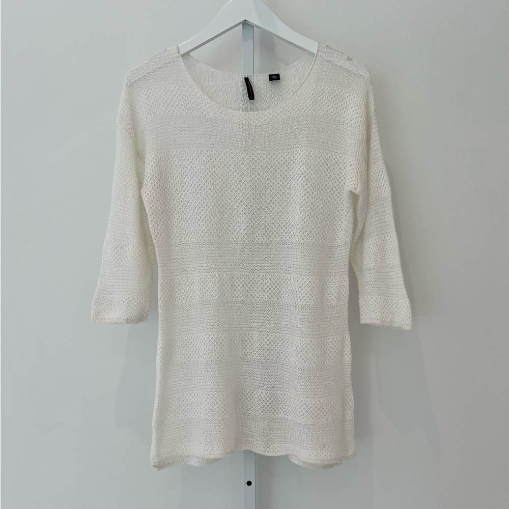 ISDA & CO IVORY WHITE OPEN KNIT TOP SIZ M NWOTS!